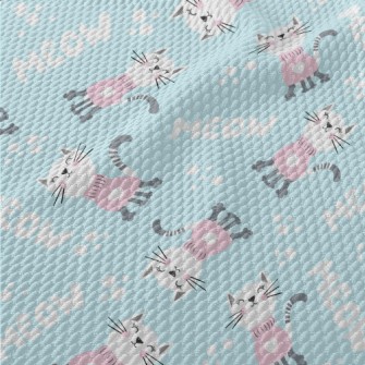 Cat In Pink Sweater Birdseye Piqué