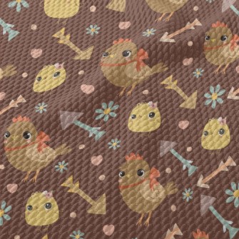 Cute And Warm Chicken Family Birdseye Piqué