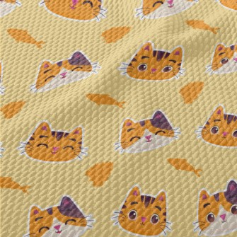 Cute Orange Cat Birdseye Piqué