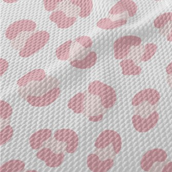 Pink And Cute Leopard Print Birdseye Piqué