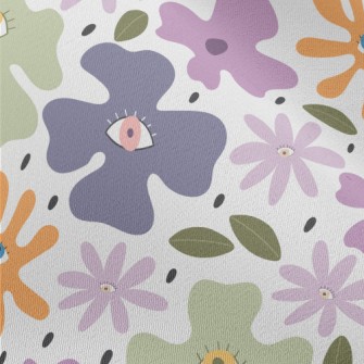 Abstract Eyes Colored Floral Chiffon