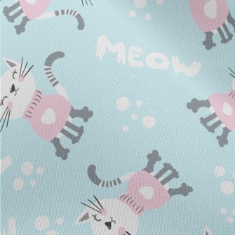 Cat In Pink Sweater Chiffon