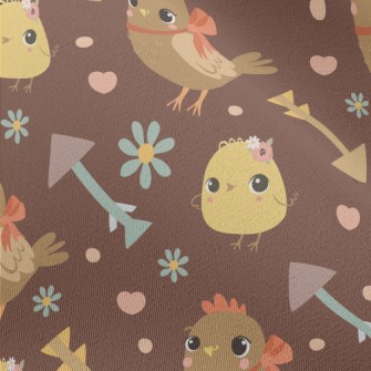 Cute And Warm Chicken Family Chiffon