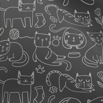 Simple White Line Cat Chiffon