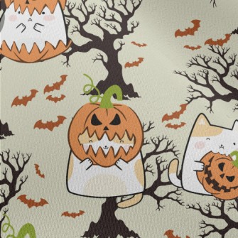Pumpkin Cat And Tree Bat Chiffon