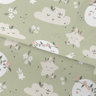 Gentle Moon And Clouds Wearing Waterproof Oxford