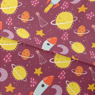 Doodle Rocket And Planet Unive Waterproof Oxford