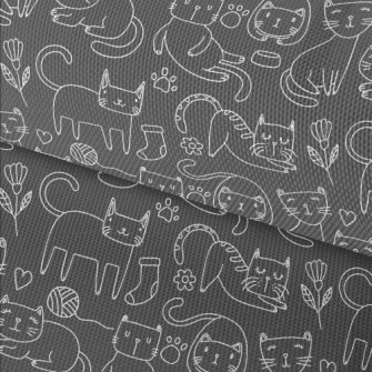 Simple White Line Cat Waterproof Oxford