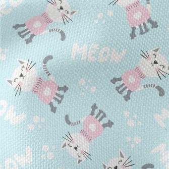 Cat In Pink Sweater Waterproof Canvas