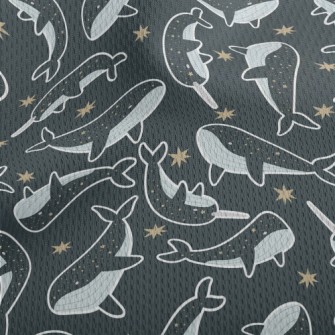 Star Pattern Whale Athletic Mesh Flat Back