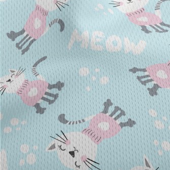 Cat In Pink Sweater Athletic Mesh Flat Back