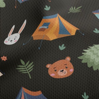 Animal Heads And Camping Tent Athletic Mesh Flat Back