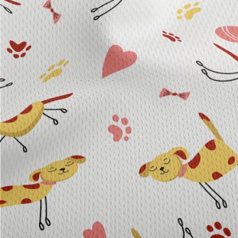 Puppy Running Leisurely Athletic Mesh Flat Back