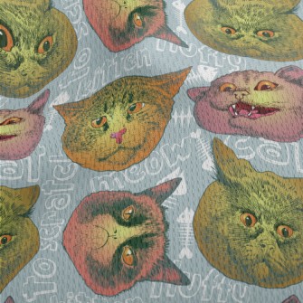 Realistic Cat Head Athletic Mesh Flat Back