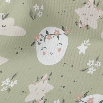 Gentle Moon And Clouds Wearing Terry