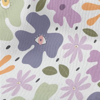 Abstract Eyes Colored Floral Terry