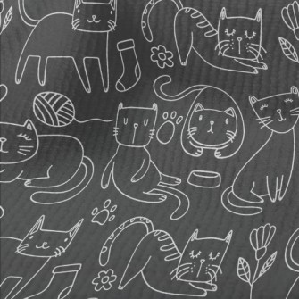 Simple White Line Cat Terry