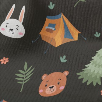 Animal Heads And Camping Tent Terry