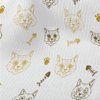 Expressive Cat And Fish Bones Terry