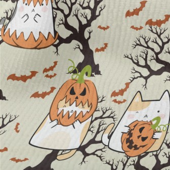 Pumpkin Cat And Tree Bat Terry