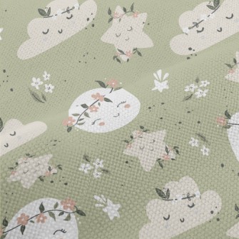 Gentle Moon And Clouds Wearing Performance Linen