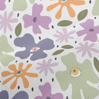 Abstract Eyes Colored Floral Performance Linen