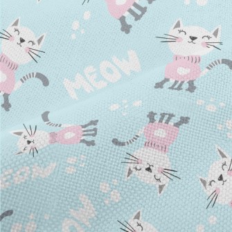 Cat In Pink Sweater Performance Linen