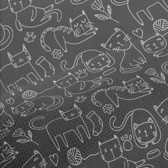 Simple White Line Cat Performance Linen