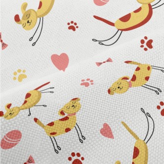 Puppy Running Leisurely Performance Linen