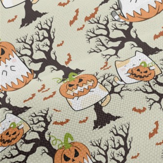 Pumpkin Cat And Tree Bat Performance Linen