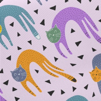 Abstract Colorful Cat Twill