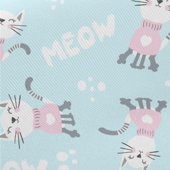 Cat In Pink Sweater Twill