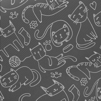 Simple White Line Cat Twill