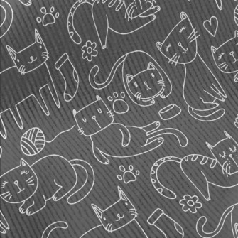 Simple White Line Cat Standard Corduroy