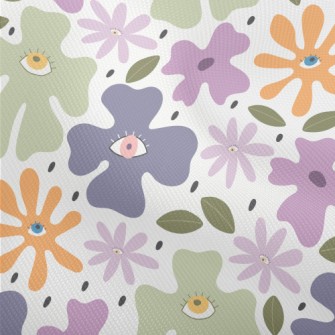 Abstract Eyes Colored Floral Dobby