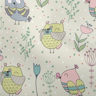 Colorful Owls And Flowers Dobby