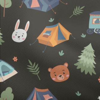 Animal Heads And Camping Tent Dobby