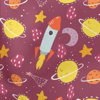 Doodle Rocket And Planet Unive Stretch Ponte