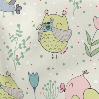 Colorful Owls And Flowers Stretch Ponte