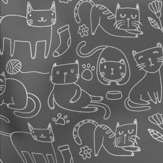 Simple White Line Cat Stretch Ponte