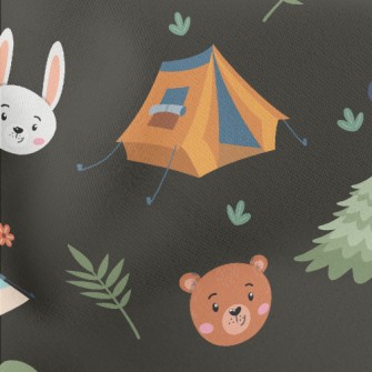 Animal Heads And Camping Tent Stretch Ponte