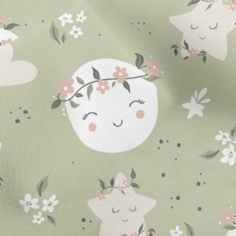 Gentle Moon And Clouds Wearing Micro Fleece