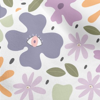 Abstract Eyes Colored Floral Micro Fleece