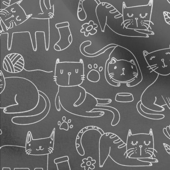 Simple White Line Cat Micro Fleece