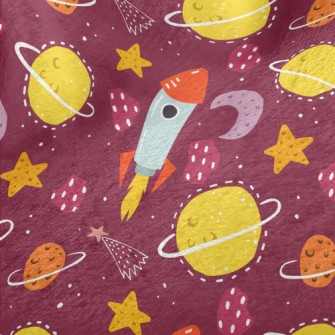 Doodle Rocket And Planet Unive Minky