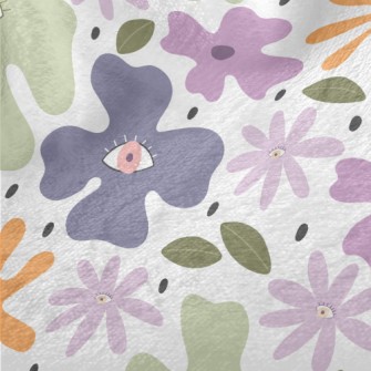 Abstract Eyes Colored Floral Minky