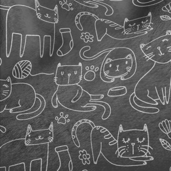 Simple White Line Cat Minky