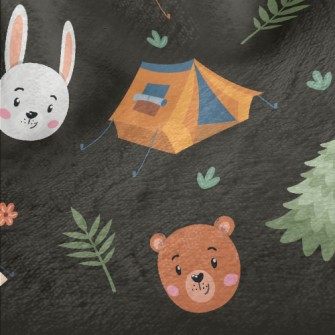 Animal Heads And Camping Tent Minky
