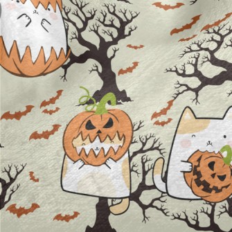 Pumpkin Cat And Tree Bat Minky