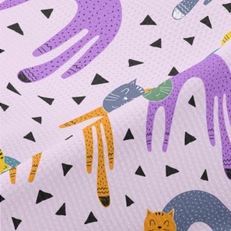 Abstract Colorful Cat Piqué
